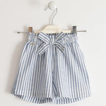 Pantaloncino In cotone a Righe Celeste-Bianco Bambino SARABANDA 2593 - SARABANDA - LuxuryKids