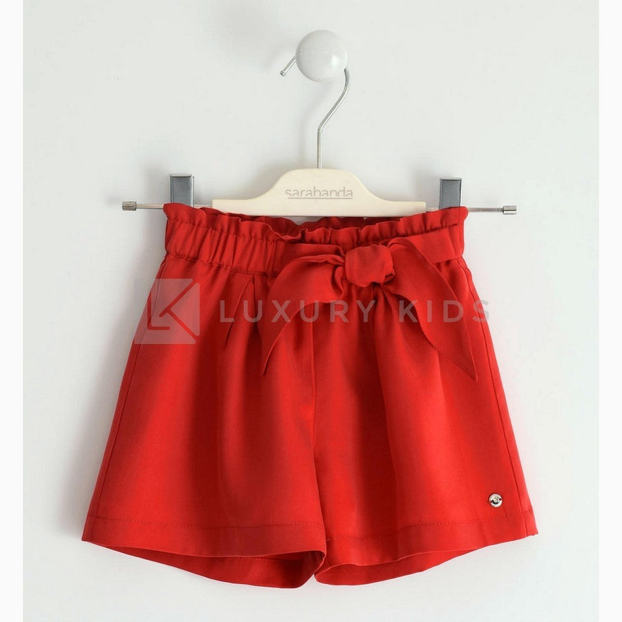 Pantaloncino Morbido In cotone Per bambina Rosso Sarabanda J584 - SARABANDA - LuxuryKids