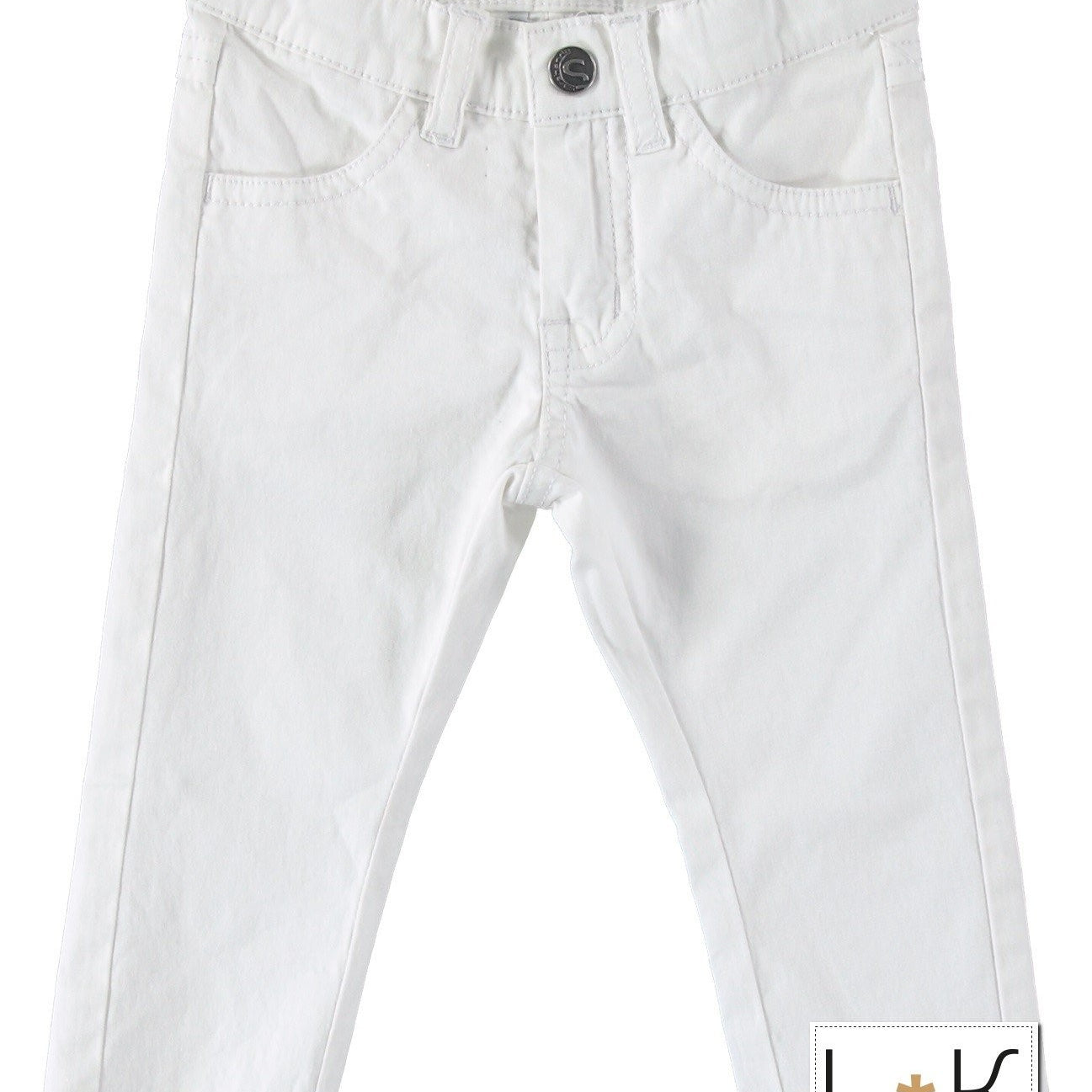 Pantalone 5 Tasche Cotone Bianco  Neonato Sarabanda U831 - SARABANDA - LuxuryKids