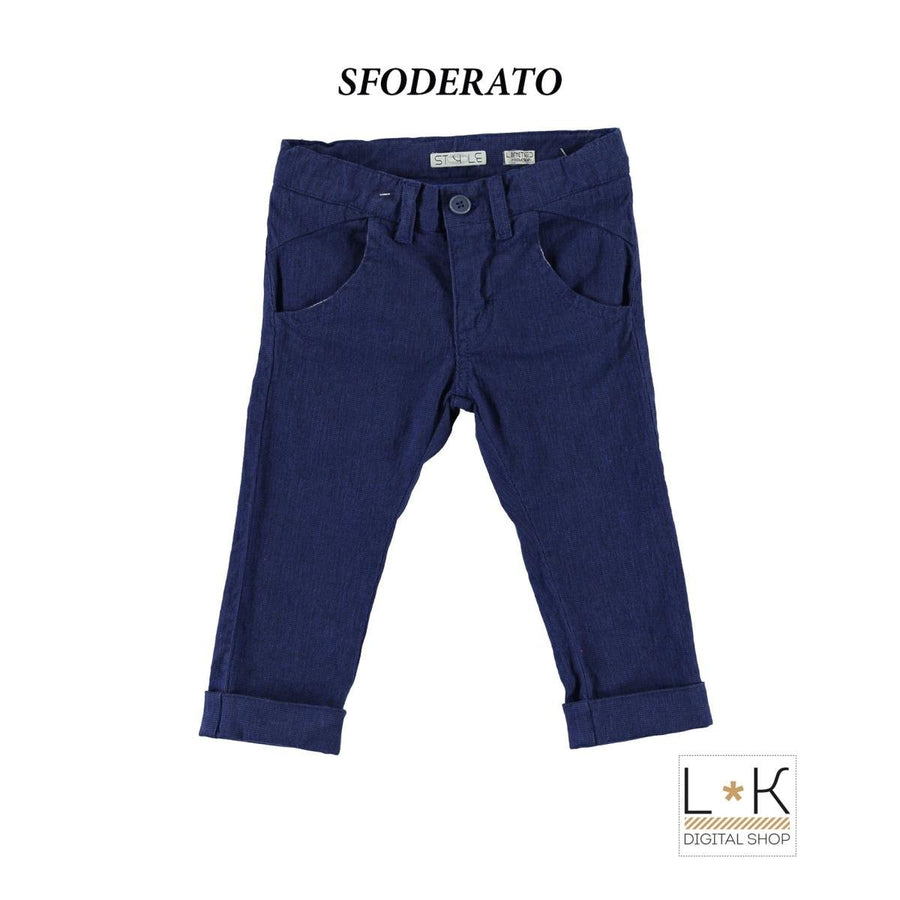 Pantalone 5 Tasche Elegante Blu Neonato Sarabanda N152-00 - SARABANDA - LuxuryKids