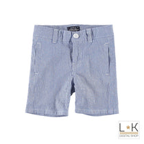 Pantalone a Righe in Cotone Neonato Azzurro Sarabanda M531 - SARABANDA - LuxuryKids