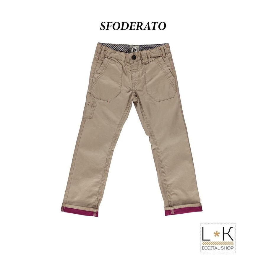 Pantalone Beige Tinta Unita Tasche America Bambino Sarabanda H362 - SARABANDA - LuxuryKids