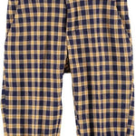 Pantalone Caldo Cotone Fantasia a Quadri Blu-Senape Neonato Manuell&Frank MF1159N - MANUELL&FRANK - LuxuryKids