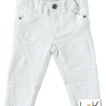 Pantalone Effetto Jeans Slim Fit  Bianco Neonato Sarabanda U156 - SARABANDA - LuxuryKids