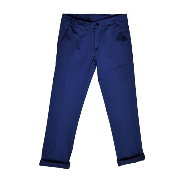Pantalone Elegante Lungo In Cotone Blu Chiaro Con Tasche A Filo Bambino MANUELL&FRANK MF1120B - MANUELL&FRANK - LuxuryKids