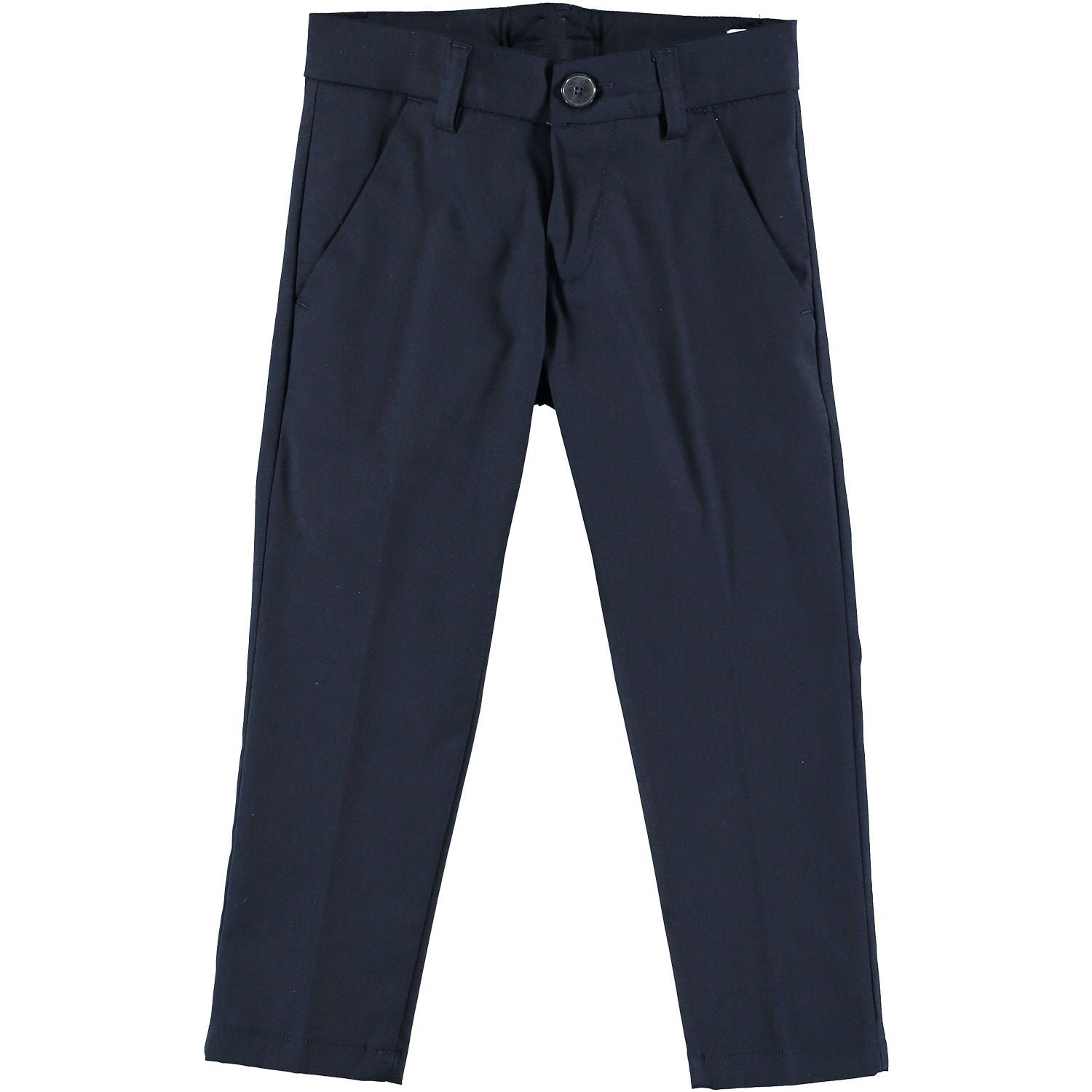 Pantalone Elegante Lungo In Cotone Blu Notte Con Tasche A Filo Neonato MANUELL&FRANK MF1050N - MANUELL&FRANK - LuxuryKids