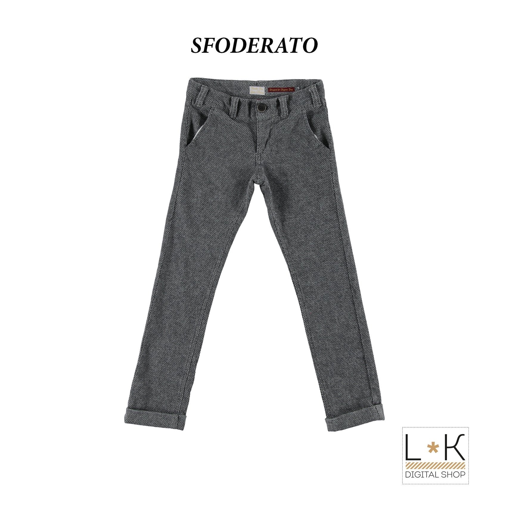 Pantalone in Cotone Grigio Tasche America Bambino Sarabanda L355 - SARABANDA - LuxuryKids