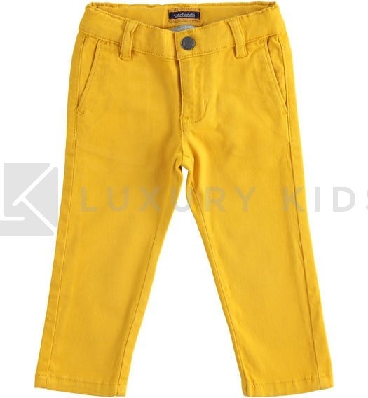 Pantalone In Twill Di Cotone Slim Fit Senape Neonato Sarabanda K150 - SARABANDA - LuxuryKids
