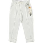 Pantalone Lungo In Misto Lino Panna Bambino MANUELL&FRANK MF1185B - MANUELL&FRANK - LuxuryKids
