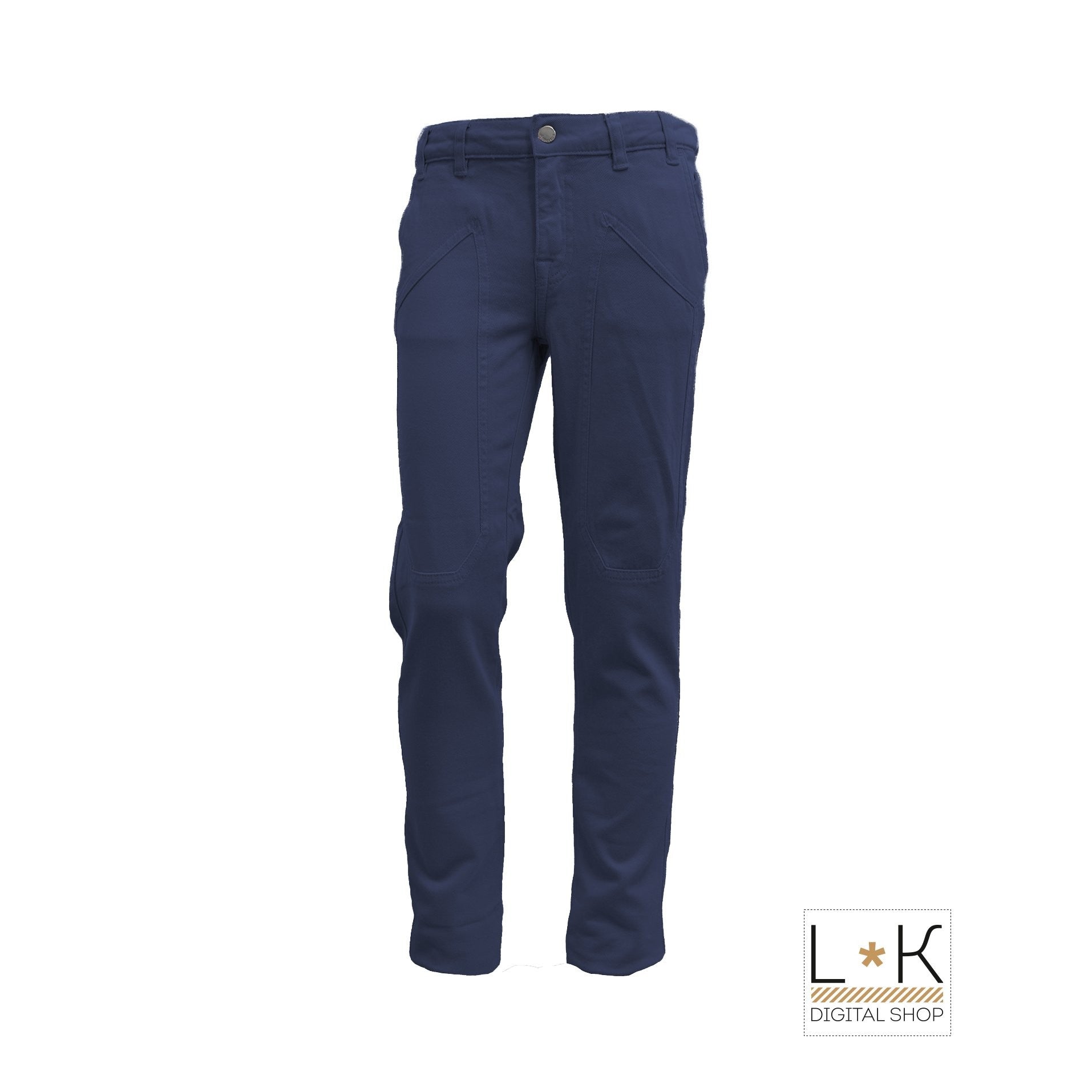 Pantalone Slim Blu Cobalto Tinta Unita Bambino Jeckerson 6XPP95 - JECKERSON - LuxuryKids