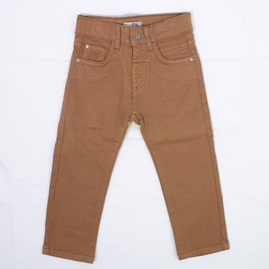 Pantalone Slim Fit In Cotone Elasticizzato Beige Neonato Dr Kid 506 - DR.KID - LuxuryKids