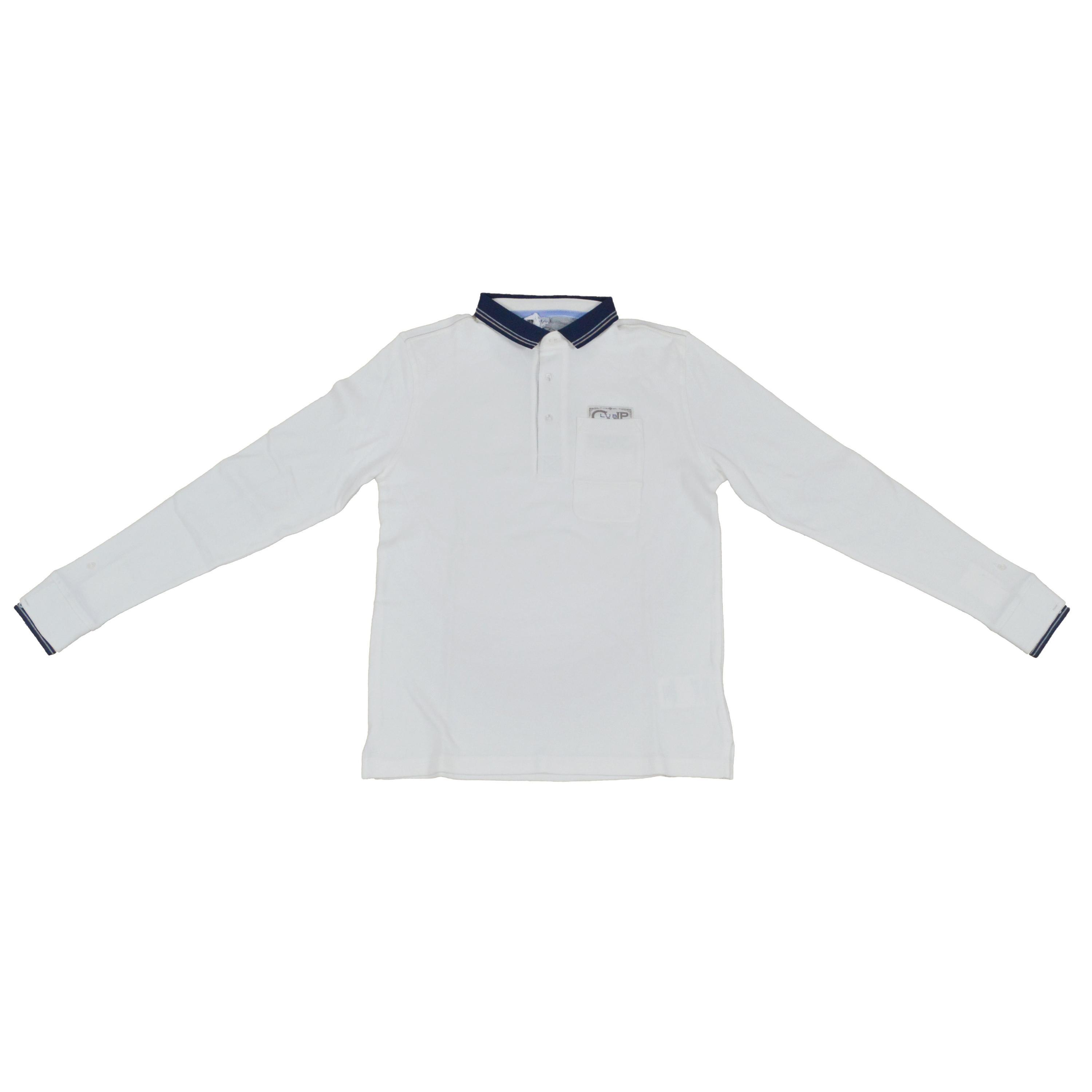 Polo in Caldo Cotone Bianco Bambino Sarabanda H329 - SARABANDA - LuxuryKids