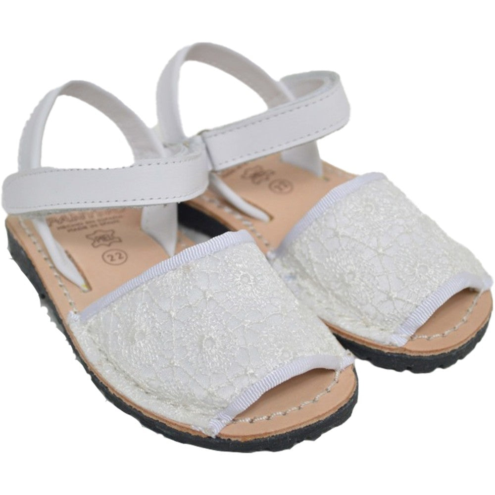Sandalo espadrillas con suoletta Macramè bianco dal 19-35 B1823 - PANYNO - LuxuryKids