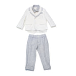 Completo con Giacca Elegante Cerimonia Neonato Bianco BUFI B1485 - BUFI - LuxuryKids