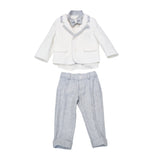 Completo con Giacca Elegante Cerimonia Neonato Bianco BUFI B1485 - BUFI - LuxuryKids