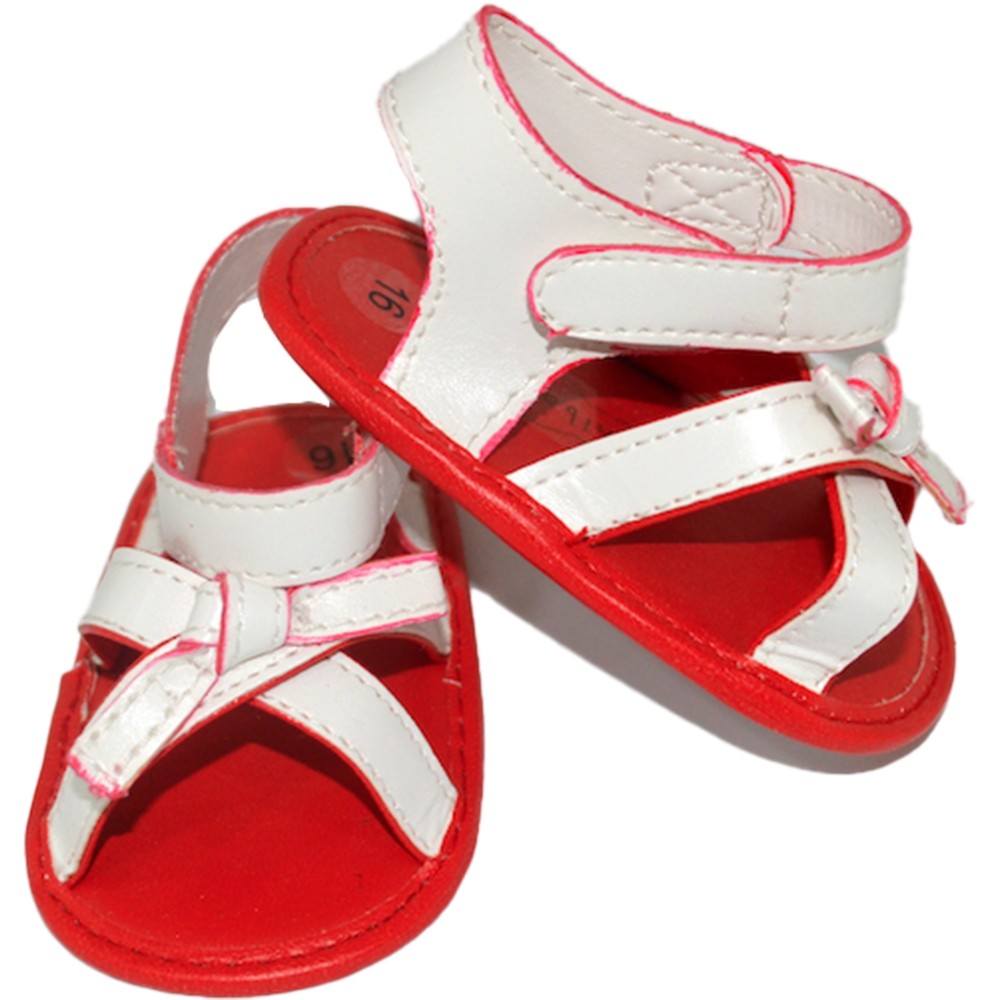Scarpe Sandalo Neonata Bianco-Rosso Minibanda M963 - MINIBANDA - LuxuryKids