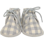 Scarpette a quadretti in caldo cotone neonato grigio NINNAOH I15208 - NINNAOH - LuxuryKids