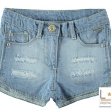 Short in Jeans Strass Moda Bambina Sarabanda U572 - SARABANDA - LuxuryKids