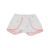 Shorts In Cotone Con Farfalle e Frangie Panna Neonata DR KIDS DK355 - DR.KID - LuxuryKids