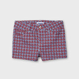 Shorts In Twill Di Cotone Stampato Rosso Bambina MAYORAL 3209 - MAYORAL - LuxuryKids