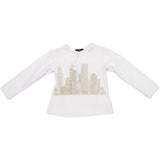 T-Shirt Bianca con Stampa Glitterata Per Bambina Fun&Fun FNBTS0158 - FUN&FUN - LuxuryKids
