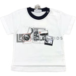 T-Shirt Bianca in Cotone con Stampa Neonato Muffin&Co 6530 - MUFFIN&CO - LuxuryKids
