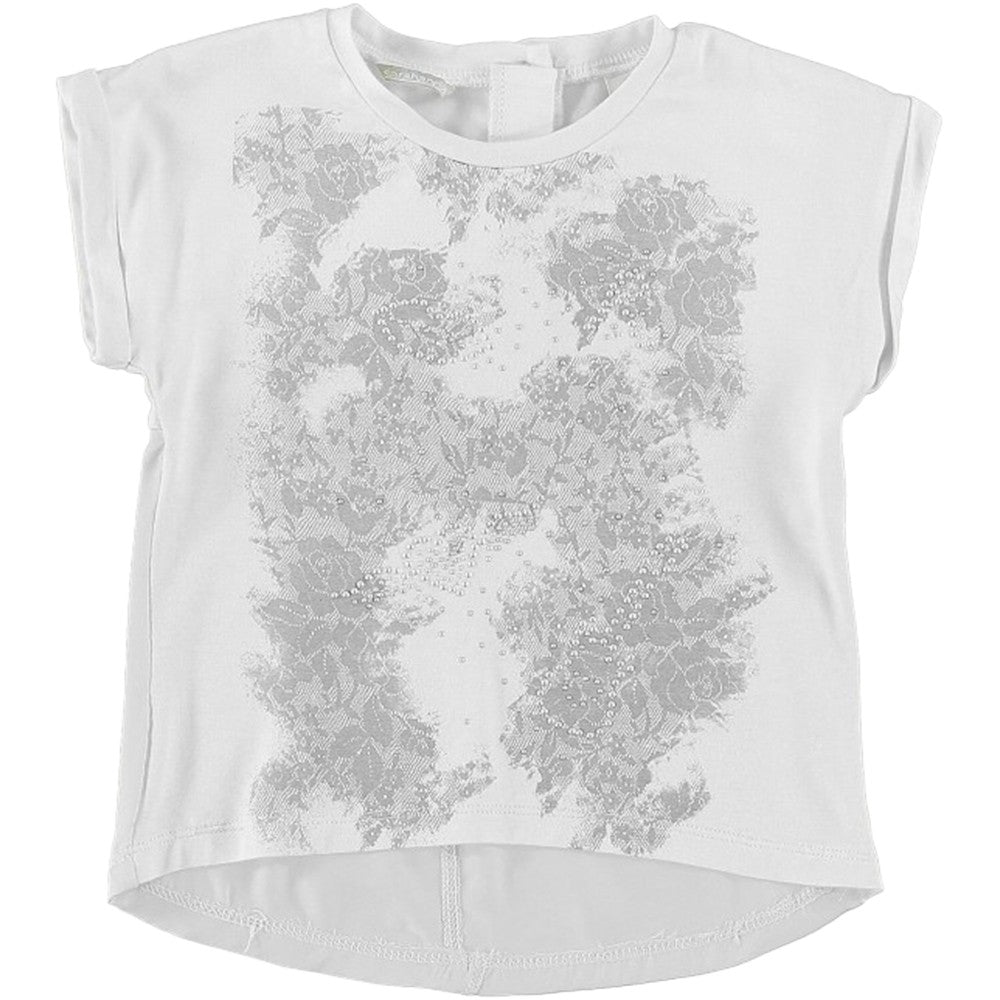 T-Shirt con Stampa Neonata Bianco Sarabanda M206 - SARABANDA - LuxuryKids