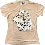 T-Shirt Elasticizzata Beige Bambina Sarabanda E651 - SARABANDA - LuxuryKids