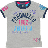 T-Shirt Grigio in Cotone con Stampa Bambino Fred Mello 8215 - FRED MELLO - LuxuryKids