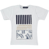 T-Shirt In Cotone Bianca Con Stampa Blu Bambino MANUELL&FRANK MF7124B - MANUELL&FRANK - LuxuryKids