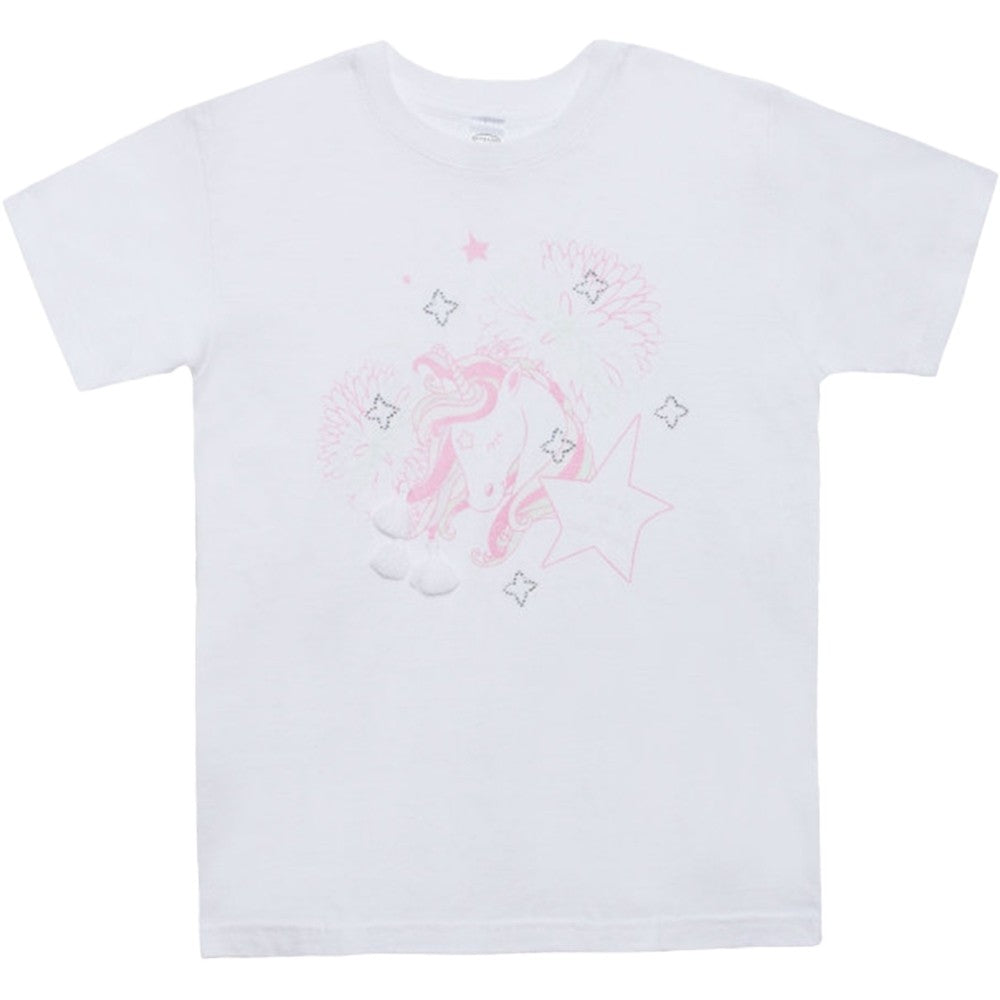 T-Shirt In Cotone Bianca Con Stampa Camaleontica Bambina BARBARAS XB138 - BARBARAS - LuxuryKids