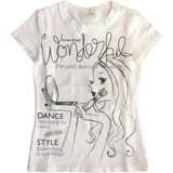 T-Shirt in Cotone Bianco con Stampa Bambina Dimensione Danza 1BMR93 - DIMENSIONE DANZA - LuxuryKids