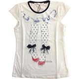 T-Shirt in Cotone Bianco con Stampa Bambina Take Two M03143 - TAKE TWO - LuxuryKids