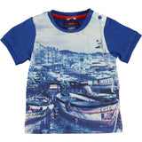 T-Shirt in Cotone Blu con Stampa Bambino Sarabanda Q525 - SARABANDA - LuxuryKids