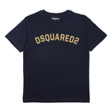 T-Shirt In Cotone Mezza Manica Blu Con Stampa Dsquared2 Bambino-a DSQUARED2 1936B - DSQUARED2 - LuxuryKids