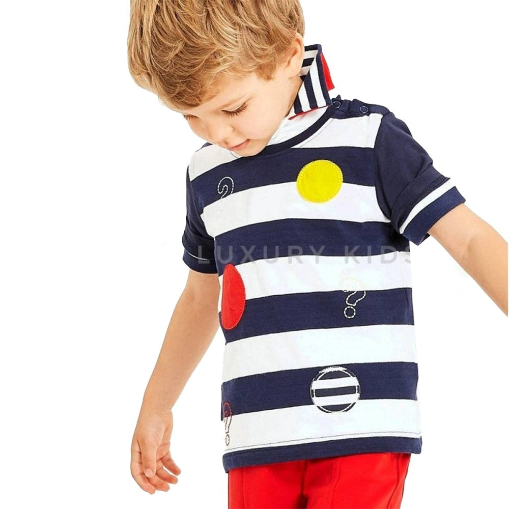 T-shirt in jersey 100% cotone con cerchi colorati per bambino J520 Sarabanda - SARABANDA - LuxuryKids