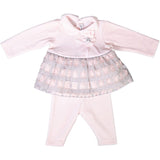Tutina Spezzata In Ciniglia Rosa Neonata La sartoria dei piccoli V658 - LA SARTORIA DEI PICCOLI - LuxuryKids