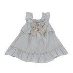 Vestito In Cotone a Righe Celeste Panna Bambina DR KID DK 363V - DR.KID - LuxuryKids