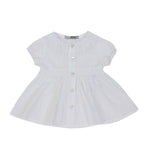 Camicia Mezze Maniche Cotone e Pizzo San Gallo Bianca Neonata DR KID DK344 - DR.KID - LuxuryKids