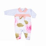 Tutina In Cotone Bianca E Rosa Neonata LA SARTORIA DEI PICCOLI LT906 - LA SARTORIA DEI PICCOLI - LuxuryKids
