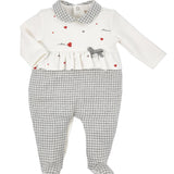 Tutina Intera In Caldo Cotone E Lana Panna Grigio Neonata NINNAOH I2183T - NINNAOH - LuxuryKids