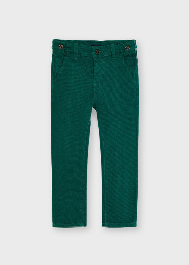Pantalone Lungo In Twill Di Cotone Verde Bambino MAYORAL 4564 - MAYORAL - LuxuryKids