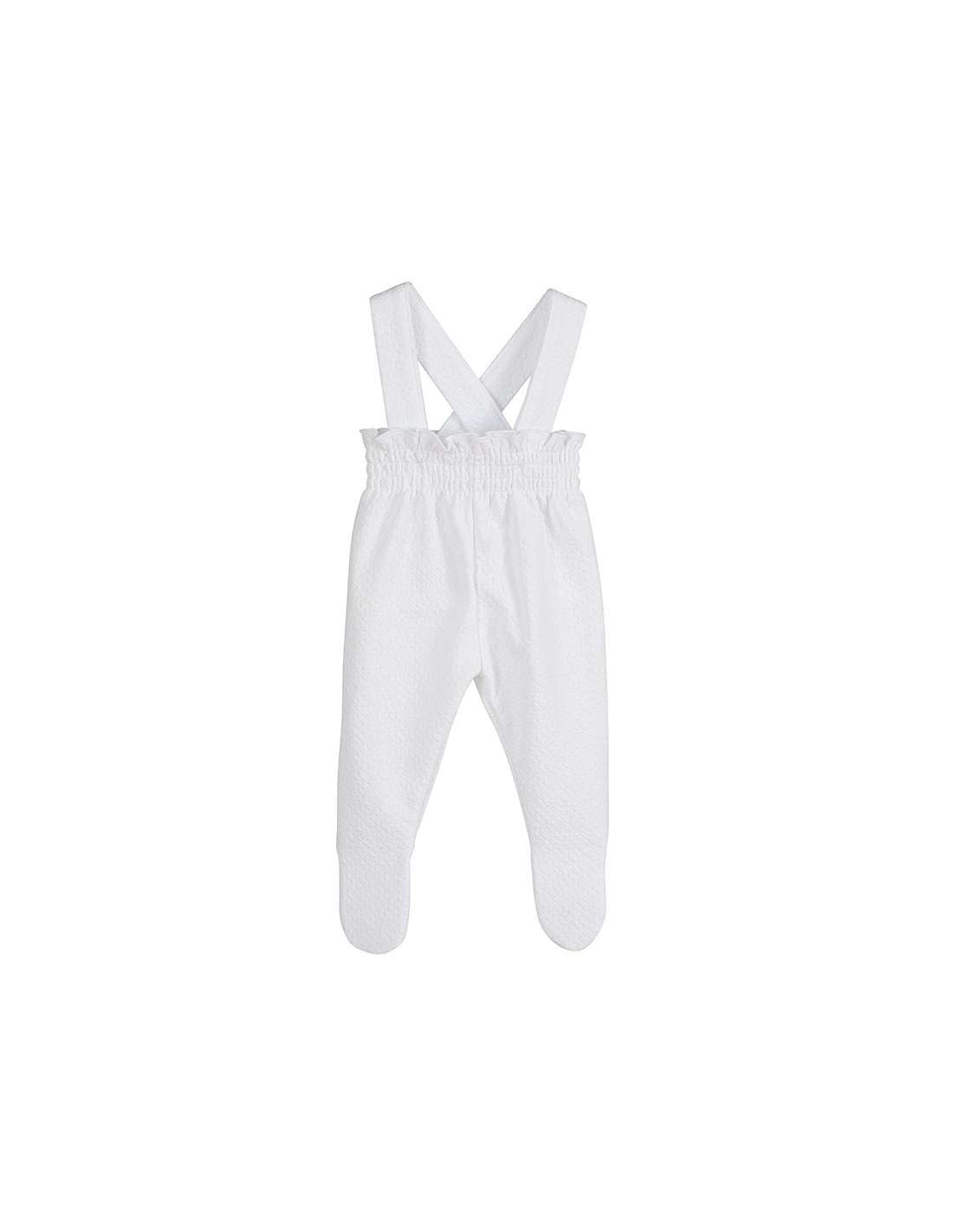 Tutina con Salopette Caldo Cotone Bianco Neonata Calamaro 17634 - CALAMARO - LuxuryKids