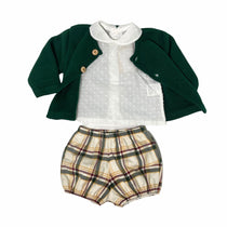 Completo 3 Pezzi In Caldo Cotone Con Bermuda Verde Neonato BABY FASHION 53315 - Baby Fashion - LuxuryKids