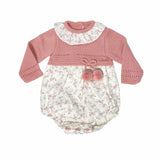 Pagliaccetto Intero In Caldo Cotone Rosa Antico Neonata BABY FASHION 52514 - Baby Fashion - LuxuryKids