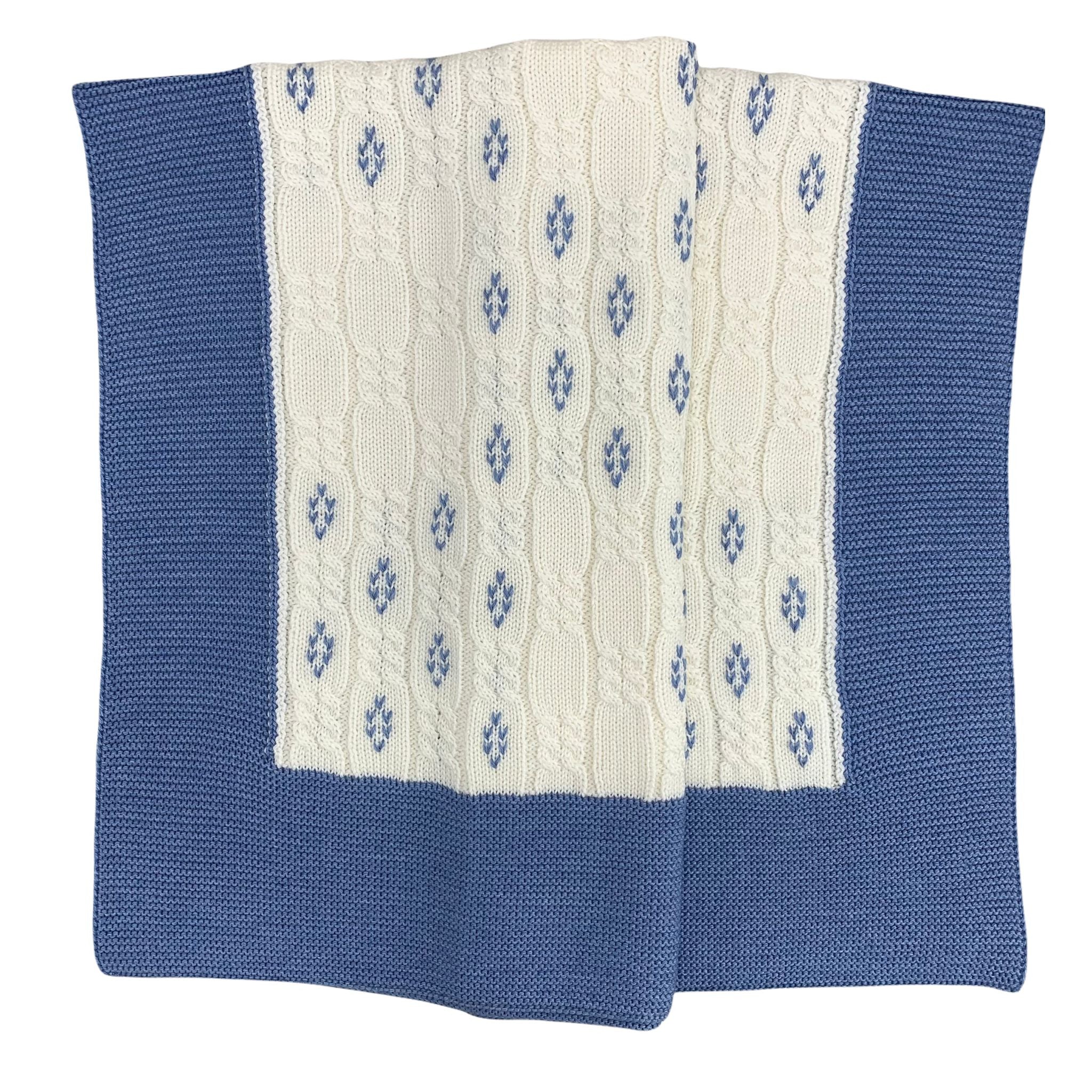 Decke aus 100 Wolle mit Zöpfen für Neugeborene CREAZIONI LUANA