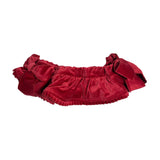 Culotte In Velluto Con Fiocchi Bordeaux Neonata Phi Clothing 21561 - PHY CLOTHING - LuxuryKids