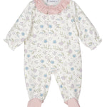 Tutina Intera In Cotone Floreale Neonata CALAMARO 32369 - CALAMARO - LuxuryKids
