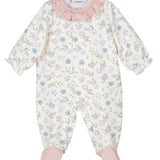Tutina Intera In Cotone Floreale Neonata CALAMARO 32369 - CALAMARO - LuxuryKids