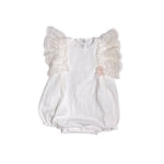 Pagliaccetto In Cotone Panna Con Pizzo Neonata TETO E TATTA PA1670 - TETO E TATTA - LuxuryKids